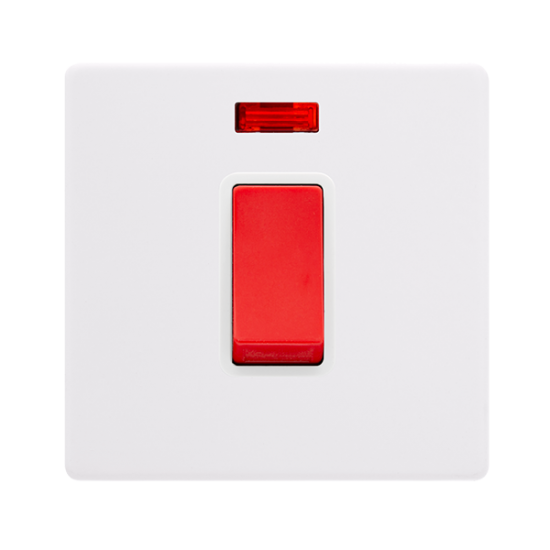 50A 1 GANG DOUBLE POLE SWITCH WITH NEON -  POLAR W