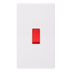 50A 2 GANG DOUBLE POLE SWITCH -  POLAR WHITE COVER