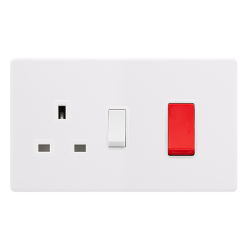 50A DOUBLE POLE SWITCH WITH 13A DOUBLE POLE SWITCH