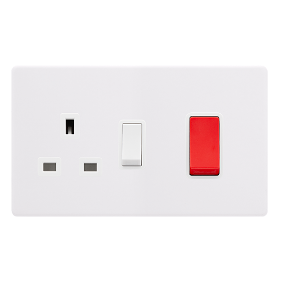 50A DOUBLE POLE SWITCH WITH 13A DOUBLE POLE SWITCH