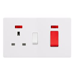 50A DOUBLE POLE SWITCH WITH 13A DOUBLE POLE SWITCH