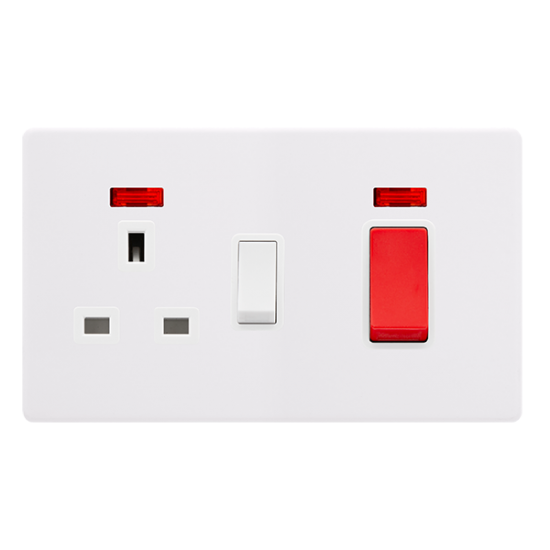 50A DOUBLE POLE SWITCH WITH 13A DOUBLE POLE SWITCH