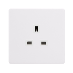 13A 1 GANG UNSWITCHED SOCKET - POLAR WHITE COVER P