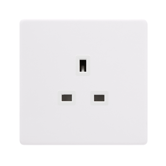 13A 1 GANG UNSWITCHED SOCKET - POLAR WHITE COVER P