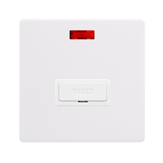 13A FUSED CONNECTION UNIT WITH NEON - POLAR WHITE