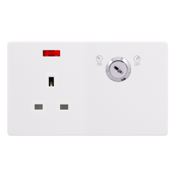 13A 1 GANG DOUBLE POLE KEY LOCKABLE SOCKET WITH NE