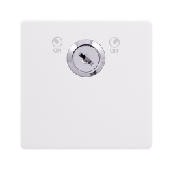 20A DOUBLE POLE KEY LOCKABLE SWITCH - POLAR WHITE