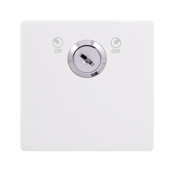 20A DOUBLE POLE KEY LOCKABLE SWITCH - POLAR WHITE