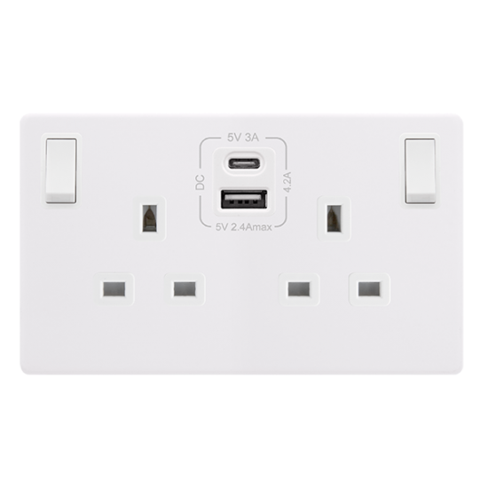 13A INGOT 2 GANG SWITCHED SAFETY SHUTTER SOCKET WI