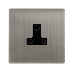 5A ROUND PIN SOCKET - STAINLESS STEEL COVER PLATE