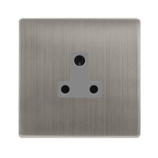 5A ROUND PIN SOCKET - STAINLESS STEEL COVER PLATE