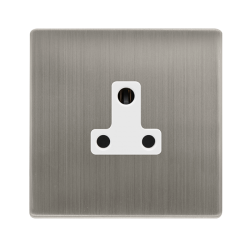 5A ROUND PIN SOCKET - STAINLESS STEEL COVER PLATE