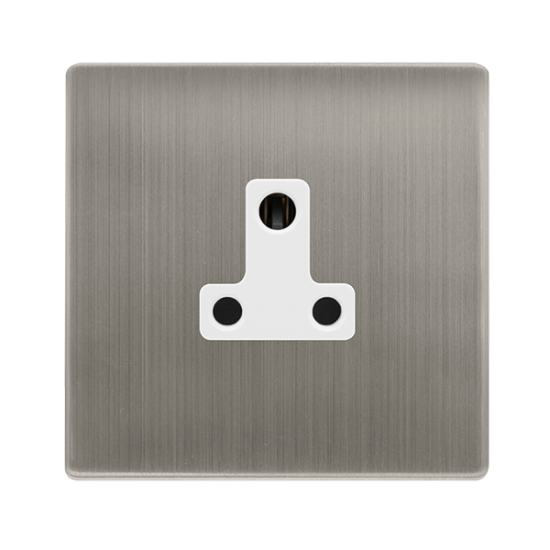 5A ROUND PIN SOCKET - STAINLESS STEEL COVER PLATE