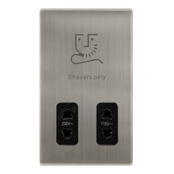115/230V DUAL VOLTAGE SHAVER SOCKET - STAINLESS ST