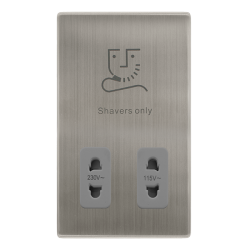115/230V DUAL VOLTAGE SHAVER SOCKET - STAINLESS ST
