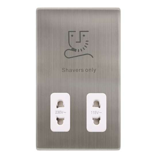 115/230V DUAL VOLTAGE SHAVER SOCKET - STAINLESS ST