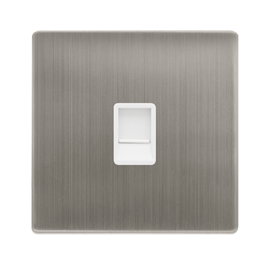 SINGLE RJ11 (IRISH/US) OUTLET - STAINLESS STEEL CO
