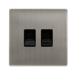 TWIN TELEPHONE SECONDARY OUTLET - STAINLESS STEEL