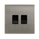 TWIN TELEPHONE SECONDARY OUTLET - STAINLESS STEEL