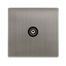 SINGLE ISOLATED COAXIAL OUTLET - STAINLESS STEEL C