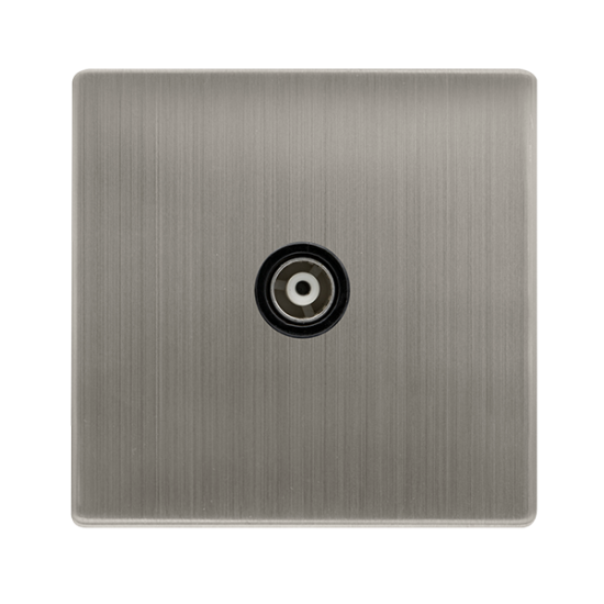 SINGLE ISOLATED COAXIAL OUTLET - STAINLESS STEEL C