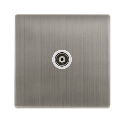 SINGLE ISOLATED COAXIAL OUTLET - STAINLESS STEEL C