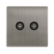 TWIN ISOLATED COAXIAL OUTLET - STAINLESS STEEL COV
