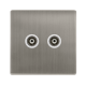 TWIN ISOLATED COAXIAL OUTLET - STAINLESS STEEL COV