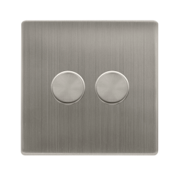 2 GANG 2 WAY 100W DIMMER SWITCH - STAINLESS STEEL