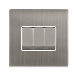 10AX INGOT 3 GANG 2 WAY SWITCH - STAINLESS STEEL C