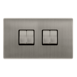 10AX INGOT 4 GANG 2 WAY SWITCH - STAINLESS STEEL C