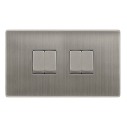 10AX INGOT 4 GANG 2 WAY SWITCH - STAINLESS STEEL C