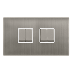 10AX INGOT 4 GANG 2 WAY SWITCH - STAINLESS STEEL C