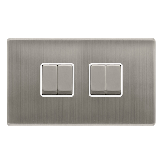 10AX INGOT 4 GANG 2 WAY SWITCH - STAINLESS STEEL C