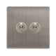 10AX 2 GANG 2 WAY TOGGLE SWITCH - STAINLESS STEEL