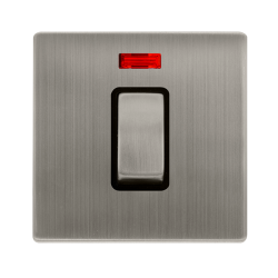 50A INGOT 1 GANG DOUBLE POLE SWITCH WITH NEON -  S
