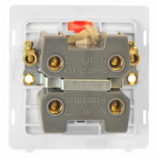 50A INGOT 1 GANG DOUBLE POLE SWITCH WITH NEON -  S