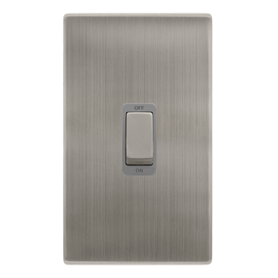 50A INGOT 2 GANG DOUBLE POLE SWITCH -  STAINLESS S