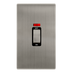 50A INGOT 2 GANG DOUBLE POLE SWITCH WITH NEON -  S