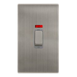 50A INGOT 2 GANG DOUBLE POLE SWITCH WITH NEON -  S