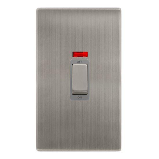 50A INGOT 2 GANG DOUBLE POLE SWITCH WITH NEON -  S