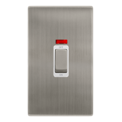 50A INGOT 2 GANG DOUBLE POLE SWITCH WITH NEON -  S
