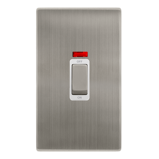 50A INGOT 2 GANG DOUBLE POLE SWITCH WITH NEON -  S