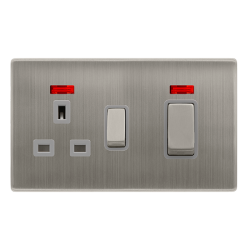 50A INGOT DOUBLE POLE SWITCH WITH 13A DOUBLE POLE