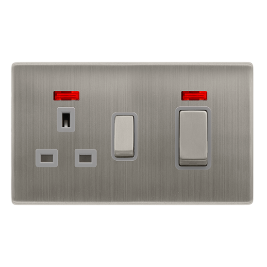 50A INGOT DOUBLE POLE SWITCH WITH 13A DOUBLE POLE