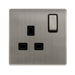 13A INGOT 1 GANG DP SWITCHED SOCKET - STAINLESS ST