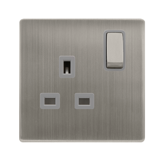 13A INGOT 1 GANG DP SWITCHED SOCKET - STAINLESS ST
