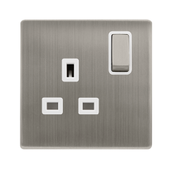 13A INGOT 1 GANG DP SWITCHED SOCKET - STAINLESS ST