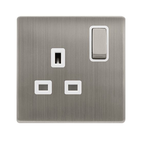 13A INGOT 1 GANG DP SWITCHED SOCKET - STAINLESS ST