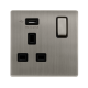 13A INGOT 1 GANG SWITCHED SOCKET WITH 2.1A USB OUT
